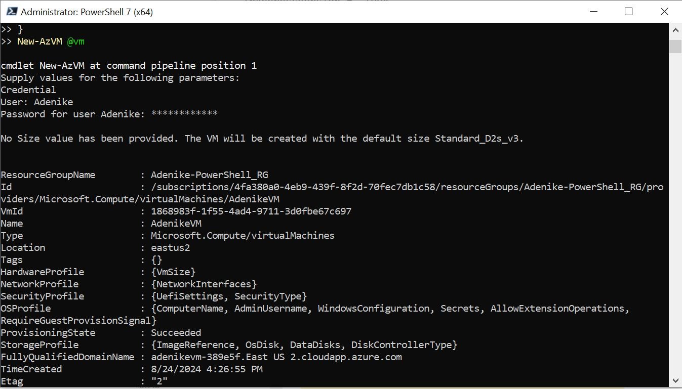 Creating VM with static IP on Azure using PowerShell – TechWithNikki